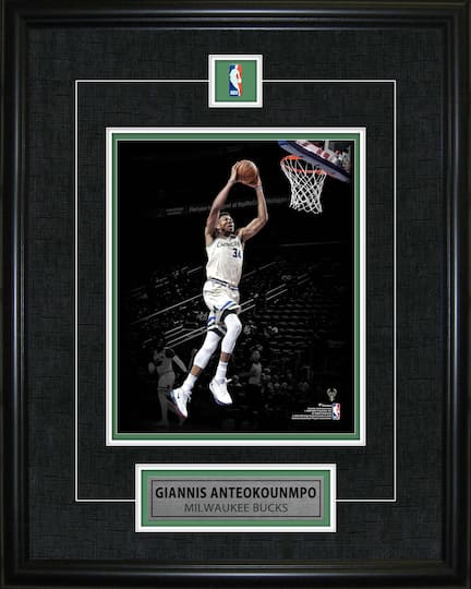 Giannis Antetokounmpo Framed Pin & Plate Bucks 16" x 20"